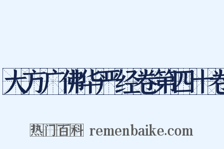 大方广佛华严经卷第四十卷是什么意思的图片